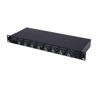 Pyhodi Amplificador de Auriculares de 8 Canales, Divisor Estéreo de 6.35 Mm de 3.5 Mm, para la Interpretación de Estudio en Vivo, Circuito Analógico HiFi, Soporte de Bastidor de 1U, Luz (Enchufe de