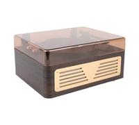 Pyhodi BT Player, Reproductor de CD Retro con Altavoces, Reproductores de CD Recargables Portátiles de para el Hogar, 2 Altavoces Estéreo, Sonido Envolvente 3D, Control (Brown)
