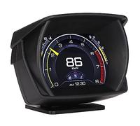 Pyhodi Pantalla de Cabeza hacia Arriba, Universal OBD Hud Pantalla 9 ALMAURMAS Color LED Hud con Velocímetro Voltaje Temperatura del Agua RPM Masa de Aceite Consumo de y Más, para OBD II