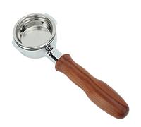 Pyhodi Portafiltro Desnudo sin Fondo E61, Portafiltro de café de 58 Mm, Portafiltro de Doble Boquilla de Acero Inoxidable, Filtro de una Sola Capa Portafiltro de Mano sin Fondo para (secoya)