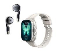 Pyhodi Reloj de Deportes de Auriculares de Auriculares, Reloj Inteligente de Pantalla Táctil HD con Auriculares, Rastreador de Ejercicios para y para iOS, Llamadas Telefónicas y Música, (Silver)