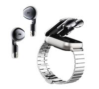Pyhodi Reloj de Deportes de Auriculares de Auriculares, Reloj Inteligente de Pantalla Táctil HD con Auriculares, Rastreador de Ejercicios para y para iOS, Llamadas Telefónicas y Música, (Acero