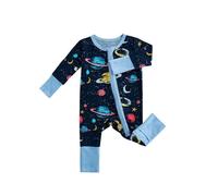 Pyjama bébé garçon en fibre douce à manches longues avec fermeture éclair, idéal pour le sommeil quotidien et les jeux à la maison, confortable pour les nourrissons et les tout-petits de 0 à 24 mois