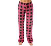 Pyjama Herren Hose Kariert, Schlafhosen Herren Sommer bequem Taschen Nachtwäsche Lang Schlafhose Relax Sommerhose Baumwolle Baggy Freizeithose verstellbare Kordelzug Pyjamahose Männer Loungewear, Rosa