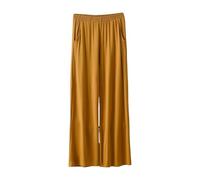 Pyjamahose Damen,Elastische,weite Bein,Yoga,Baggy-Hose,Weich,Loungehose,Einfarbig,Schlafhose,Hohe Taille,Sommerhose mit Taschen,Lang Sweatpants Leicht atmungsaktiv Freizeithose Laufhose Jogginghose