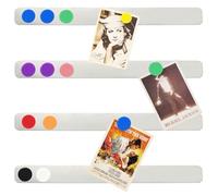 PYJLBX Pizarra Magnetica Pared Autoadhesivos, Pizarra Magnetica Nevera, Pizarra Pequeña Cocina Tablero Magnetico Tiras de Metal con 10Pcs Imanes Potentes, para Iman para Hogar Oficina Aula (4 Piezas)