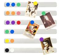 PYJLBX Pizarra Magnetica Pared Autoadhesivos, Pizarra Magnetica Nevera, Pizarra Pequeña Cocina Tablero Magnetico Tiras de Metal con 10Pcs Imanes Potentes, para Iman para Hogar Oficina Aula (6 Piezas)