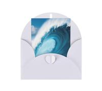 Pyjwyfmy Big Ocean Wave - Juego de tarjetas de felicitación y sobres en blanco con impresión HD de 4 x 6 pulgadas