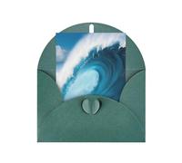 Pyjwyfmy Big Ocean Wave - Juego de tarjetas de felicitación y sobres en blanco con impresión HD de 4 x 6 pulgadas