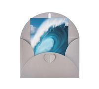 Pyjwyfmy Big Ocean Wave - Juego de tarjetas de felicitación y sobres en blanco con impresión HD de 4 x 6 pulgadas