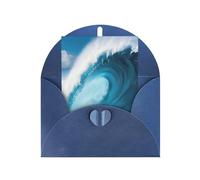 Pyjwyfmy Big Ocean Wave - Juego de tarjetas de felicitación y sobres en blanco con impresión HD de 4 x 6 pulgadas