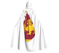 PYJWYFMY Capa de terciopelo con capucha unisex para adultos, con diseño de mapa de la bandera de Sri Lanka, para Halloween, Navidad, disfraces de cosplay