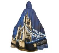 PYJWYFMY Capa de terciopelo unisex con capucha para adultos, con estampado de Tower Bridge In London, para Halloween, Navidad, disfraces de cosplay