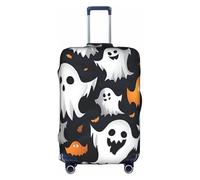 Pyjwyfmy Funda para maleta con estampado de fantasmas blancos con estampado de Halloween, funda de equipaje de viaje con elasticidad para maletas (tamaños S/M/L/XL), Blanco, M