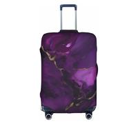 Pyjwyfmy Funda para maleta con estampado de mármol y textura morada oscura, funda de equipaje de viaje con elasticidad para maletas (tamaños S/M/L/XL), Blanco, L