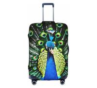 Pyjwyfmy Funda para maleta con estampado de pavo real, funda de equipaje de viaje con elasticidad para maletas (tamaños S/M/L/XL), Blanco, M