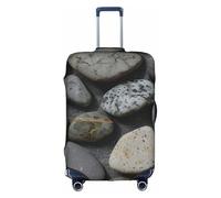 Pyjwyfmy Funda para maleta con estampado de piedras de guijarros - Funda de equipaje de viaje con elasticidad para maletas (tamaños S/M/L/XL), Blanco, S