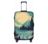 Pyjwyfmy Funda para maleta con estampado "Not All Who Wander Are Lost", funda de equipaje de viaje con elasticidad para maletas (tamaños S/M/L/XL), Blanco, XL