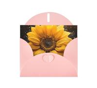 Pyjwyfmy Hermoso juego de tarjetas de felicitación con estampado de girasol, tarjetas de cumpleaños y sobres en blanco, tarjetas de agradecimiento