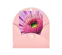 Pyjwyfmy Juego de tarjetas de felicitación y sobres en blanco con estampado de plantas tropicales de flores rosadas, tarjetas navideñas perladas, tarjetas de 4 x 6 pulgadas