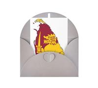 Pyjwyfmy Juego de tarjetas de felicitación y sobres en blanco con impresión de mapa de la bandera de Sri Lanka, tarjetas navideñas perladas, tarjetas de 4 x 6 pulgadas