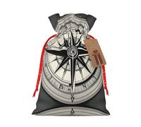 Pyjwyfmy Law of the Compass - Bolsas de regalo de Navidad, bolsa de regalo de Papá Noel, bolsas de regalo de lona de Navidad con cordones, bolsa de regalo