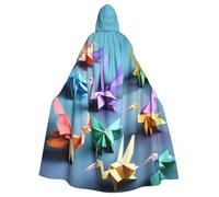 PYJWYFMY Origami - Capa de terciopelo multicolor con estampado de grullas de papel, unisex, para adultos, para Halloween, Navidad, disfraces de cosplay