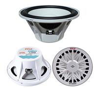 Pyle 1 SUBWOOFER PLMRW8 Sub Chubasquero Marino WÁTERPROOF 8" 20,00 CM 200 MM Blancos por EMBARCACIONES Barco BALSA Piscina Individual Bobina 4 Ohm DE 200 VATIOS RMS Y 400 VATIOS MAX 1 Pieza