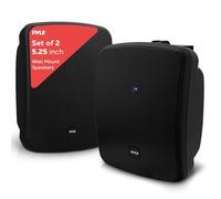 Pyle Altavoces Bluetooth Resistentes al Agua para Exterior - Altavoces de Pared 2 Vías de 5,25" (13,34 cm) con Rejilla Protectora, Soporte Universal - para Terraza, Jardín e Interior (Par)
