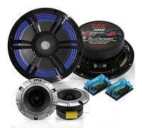 Pyle Altavoces de componentes de 6.5 Pulgadas para Audio de Coche, Kit de 2 Pares Que Incluye un par de Redes Cruzadas y tweeters de Aluminio de 1 Pulgada, Cono de Papel con Borde de Tela - PLD64C