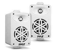 Pyle Indoor Outdoor Speakers Pair - 200 Watt Dual Waterproof 3.5” 2-Way Full Range Speaker System w/ 1/2” High Compliance Polymer Tweeter - In-Home, Boat, Marine, Deck, Patio, Poolside (White)