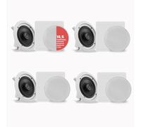 Pyle Altavoces empotrables, Bluetooth,Techo, Pared, 6.5”, 200W, 2 vias, Parrillas Redondas y cuadradas Intercambiables, Estereo