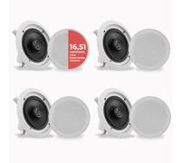 Pyle Altavoces empotrables, Bluetooth,Techo, Pared, 6.5”, 200W, 2 vias, Parrillas Redondas y cuadradas Intercambiables, Estereo