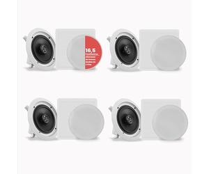 Pyle Altavoces empotrables, Bluetooth,Techo, Pared, 6.5”, 200W, 2 vias, Parrillas Redondas y cuadradas Intercambiables, Estereo