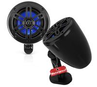 Pyle Altavoces Impermeables para Barco de 4 Pulgadas, Sistema de Altavoces portátiles de 2 vías con Potencia de 150 W, Altavoces Todoterreno con Soporte de Montaje Universal para ATV, UTV, Jeep,