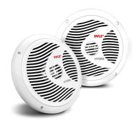 Pyle - Altavoces Marinos, Altavoces de Barco, Altavoz Marino, 20,3 cm, 180 W, Impermeable, 4 ohmios, Cono de Polipropileno, Recubrimiento de Goma, Bobina de Voz de 3,8 cm, imán de 28,35 g, Blanco,