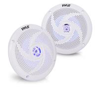 Pyle Altavoces Marinos de 5.25”, Estereo, Exterior, Resistentes al Agua e Intemperie, Luces LED, 180V, Un par