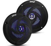Pyle Altavoces Marinos de 5.25”, Estereo, Exterior, Resistentes al Agua e Intemperie, Luces LED, 180V, Un par
