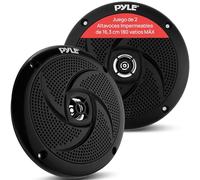 Pyle Altavoces Marinos de 6.5”, Estereo, Exterior, Resistentes al Agua e Intemperie, 240V, Un par