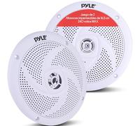 Pyle Altavoces Marinos de 6.5”, Estereo, Exterior, Resistentes al Agua e Intemperie, 240V, Un par