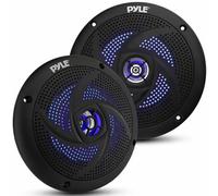 Pyle Altavoces Marinos de 6.5”, Resistentes al Agua, Estereo, Luces LED, 240V