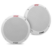 Pyle Altavoces Marinos Duales de 6,5 Pulgadas - Sistema Estéreo Exterior 2 Vías Impermeable y Resistente al Clima, 400W, Cono de Polipropileno, Surround de Goma Butilo - 1 Par Blanco
