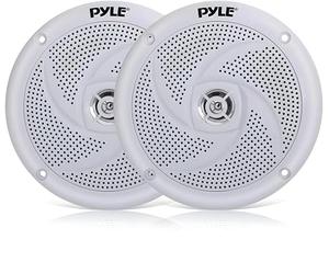 Pyle Altavoces Marinos, Sistema de Sonido estéreo de Audio para Exteriores de 2 vías, Impermeable y Resistente a la Intemperie, con Potencia de 180 W y Estilo Delgado de Perfil bajo, 1 par