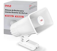 Pyle Altavoz PA para Interior/Exterior - Altavoz PA de 6" con Impedancia de 8 Ohmios y Potencia Pico de 50 Vatios - Incluye Soporte de Montaje y Accesorios - Blanco