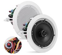 Pyle Altavoz de montaje en techo y pared, 6.5 pulgadas, 2 vías, 70 V, sonido de subwoofer con tweeter de cúpula, 500 vatios, diseño empotrado en pared y techo para sistema envolvente del hogar PDIC63T