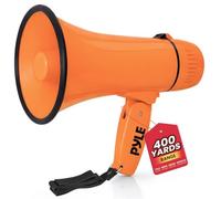 Pyle Altavoz megáfono con Sirena, Bullhorn de 20 W con Altavoz, para música, Silbato y grabación de megáfonos de animación, para Entrenador de fútbol y artículos Esenciales para el día del Partido de