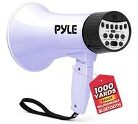Pyle Altavoz megáfono de 30 W, megáfono Recargable con Correa para el Hombro, Sirena, Bluetooth y Cambiador de Voz, Rango de 1000 Yardas, grabación y reproducción, diseño Resistente a la Intemperie