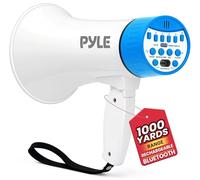 Pyle Altavoz megáfono de 30 W, megáfono Recargable con Correa para el Hombro, Sirena, Bluetooth y Cambiador de Voz, Rango de 600 Yardas, grabación y reproducción, diseño Resistente a la Intemperie