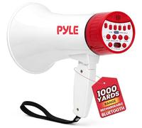 Pyle Altavoz megáfono de 30 W, megáfono Recargable con Correa para el Hombro, Sirena, Bluetooth y Cambiador de Voz, Rango de 600 Yardas, grabación y reproducción, diseño Resistente a la Intemperie