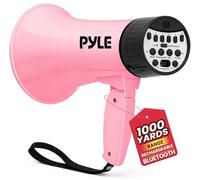 Pyle Altavoz megáfono de 30 W, megáfono Recargable con Correa para el Hombro, Sirena, Bluetooth y Cambiador de Voz, Rango de 1000 Yardas, grabación y reproducción, diseño Resistente a la Intemperie